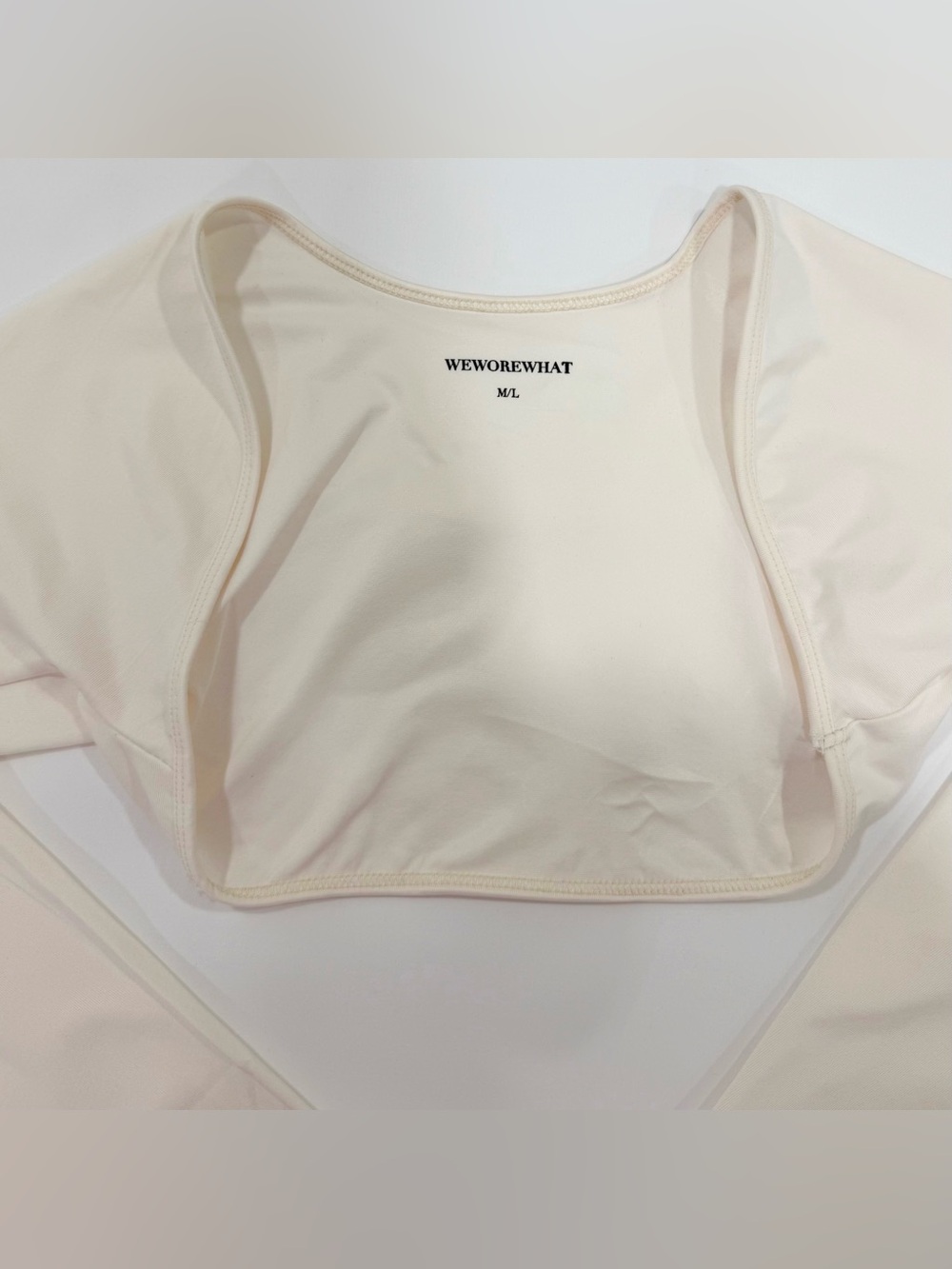 NWOT WeWoreWhat Bone/ Light off-white long ballerina sleeve top in size M/L - Picture 3 of 4